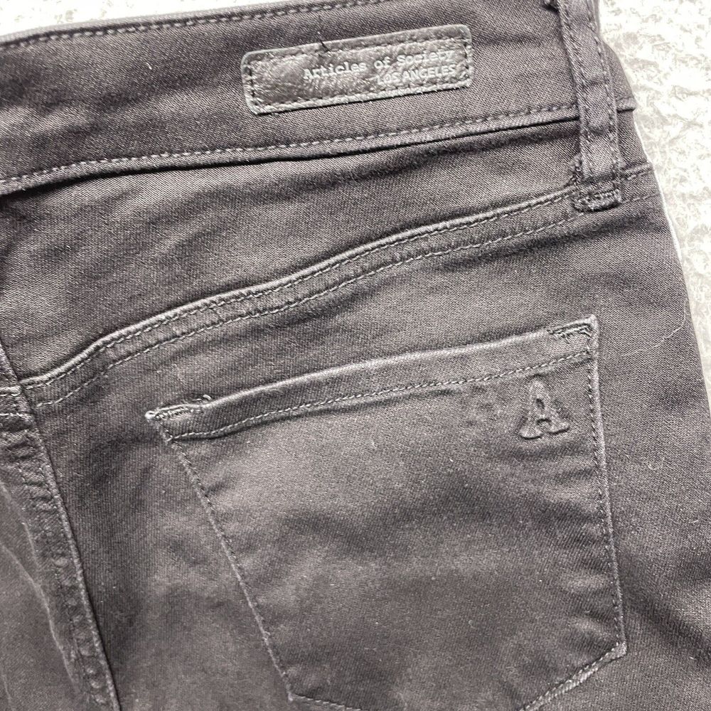 Articles of Society Jeans Womens 27 Black Side Stripes Raw Hem Skinny Fit - Picture 5 of 15